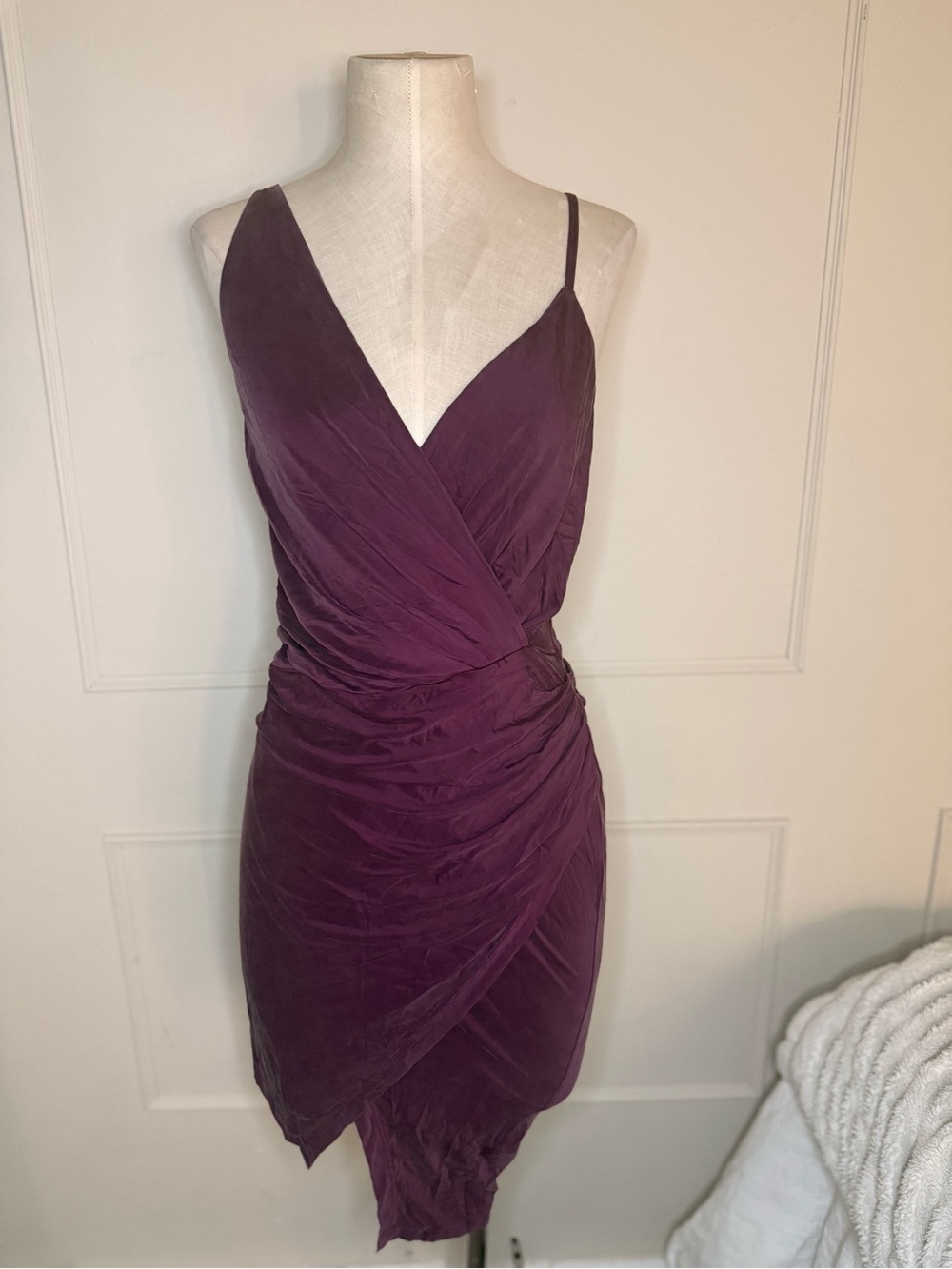 YFB Purple Ruched Wrap Mini Dress Size XS